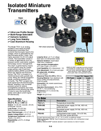 Thumbnail of document Data Sheet - TX31-J Head Mount Thermocouple Transmitter w/Process Output